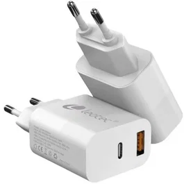 Leotec Cargador de Pared 20W USB-C PD + USB-A Blanco LECSPH20W2W2